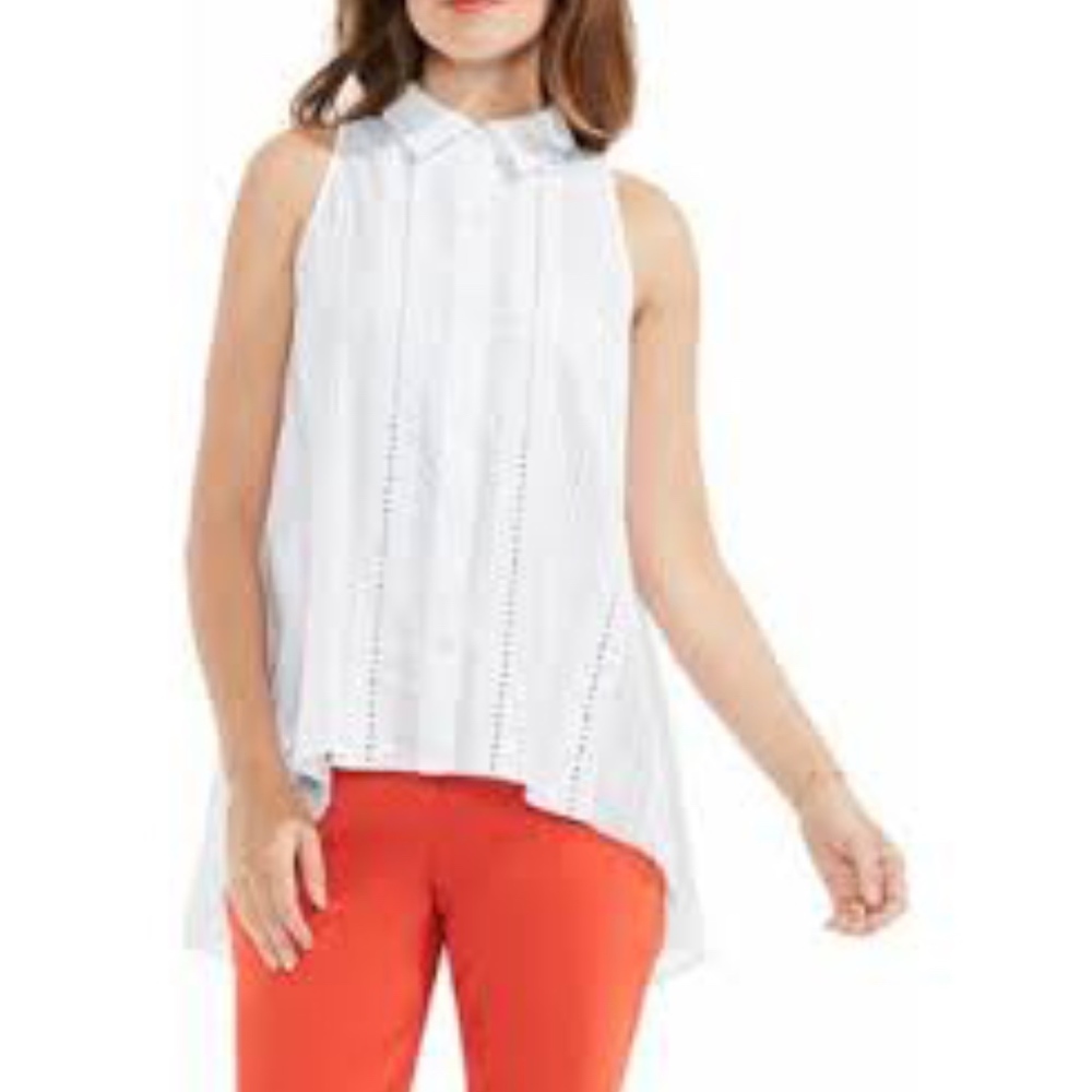 NWT Vince Camuto white eyelet trapeze tunic